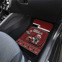 New Zealand Christmas Car Mats Meri Kirihimete Aotearoa Warrior on Waka with Maori Art Tattoo
