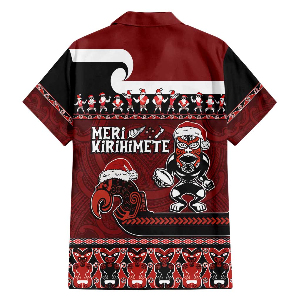 New Zealand Christmas Family Matching Tank Maxi Dress and Hawaiian Shirt Meri Kirihimete Aotearoa Warrior on Waka with Maori Art Tattoo LT03 - Polynesian Pride