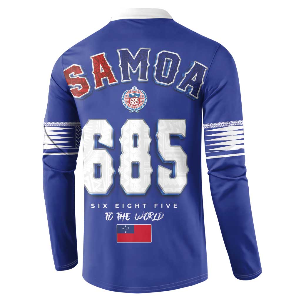 Toa Samoa Rugby Button Sweatshirt Six Eight Five to The World