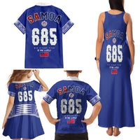 Toa Samoa Rugby Family Matching Tank Maxi Dress and Hawaiian Shirt Six Eight Five to The World