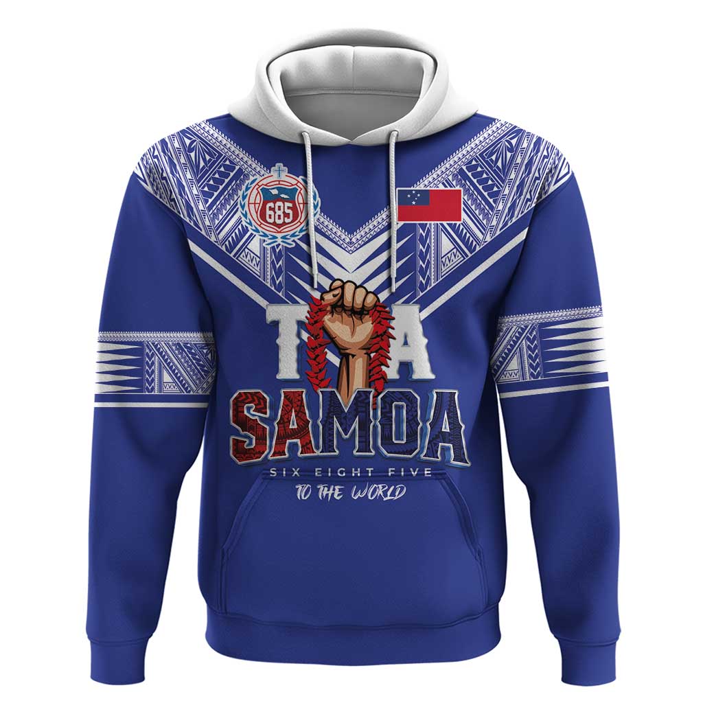 Toa Samoa Rugby Zip Hoodie Six Eight Five to The World