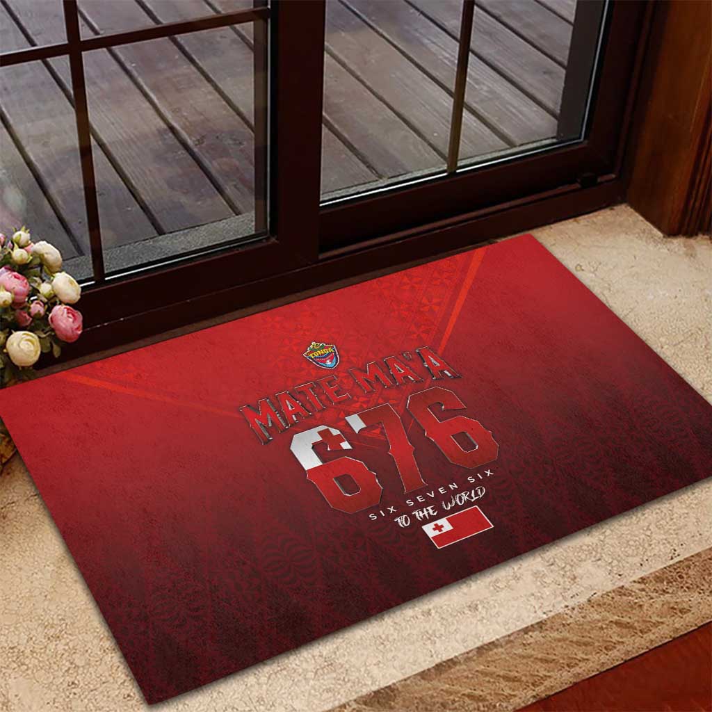 Mate Ma'a Tonga Rugby Rubber Doormat Six Seven Six to The World
