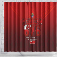 Mate Ma'a Tonga Rugby Shower Curtain Six Seven Six to The World