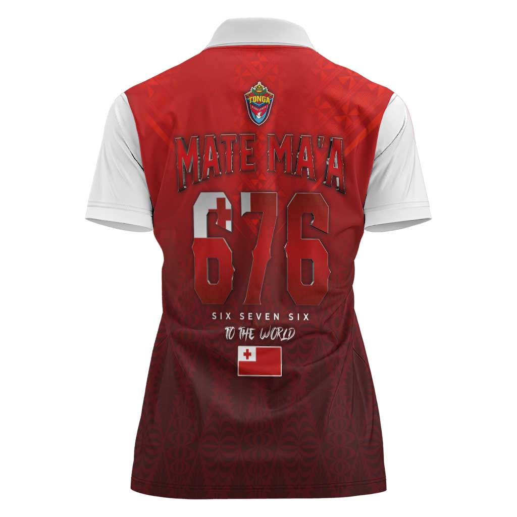 Mate Ma'a Tonga Rugby Women Polo Shirt Six Seven Six to The World