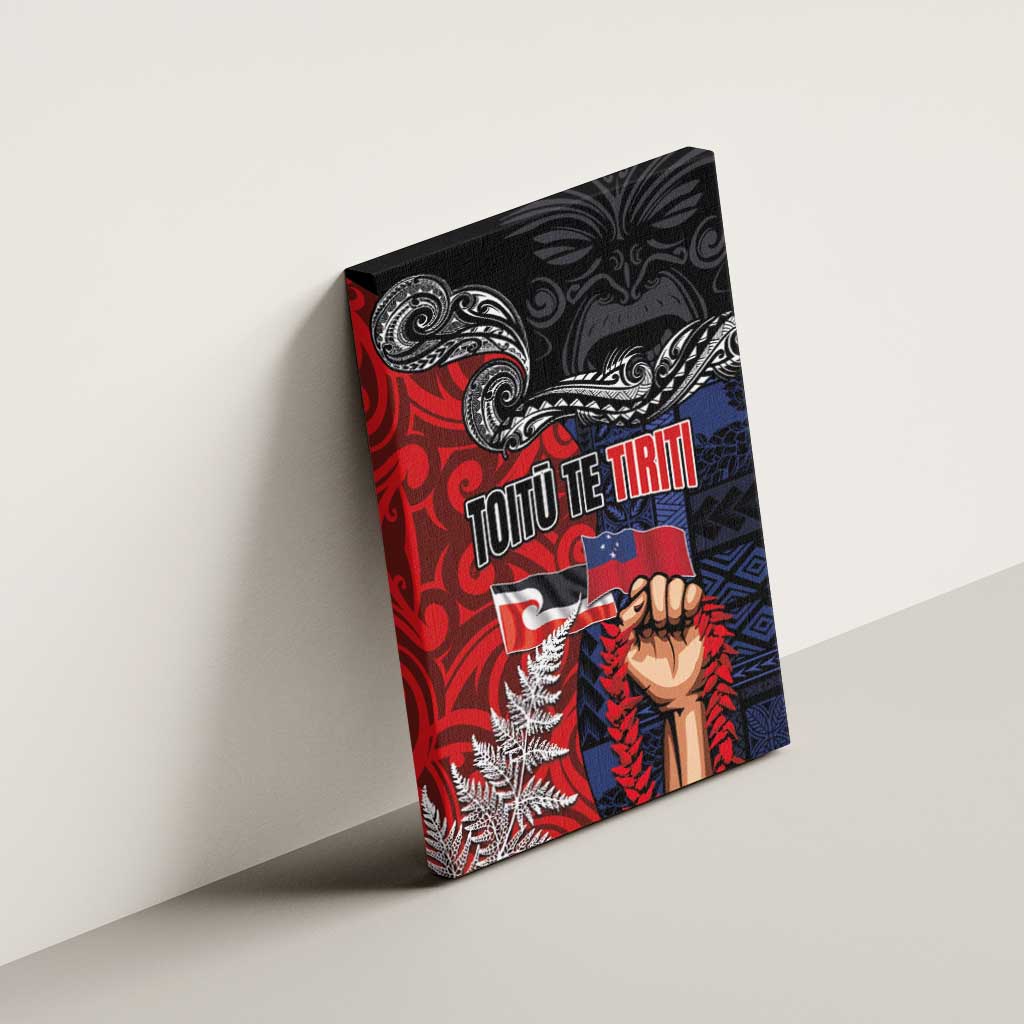 Aotearoa and Samoa Toitu Te Tiriti Canvas Wall Art Honour the Treaty - Te Tiriti Is Us