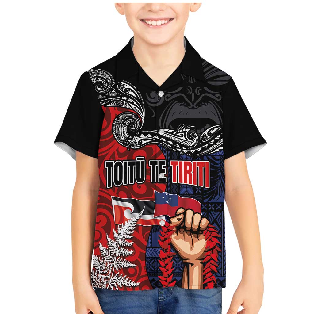 Aotearoa and Samoa Toitu Te Tiriti Family Matching Mermaid Dress and Hawaiian Shirt Honour the Treaty - Te Tiriti Is Us