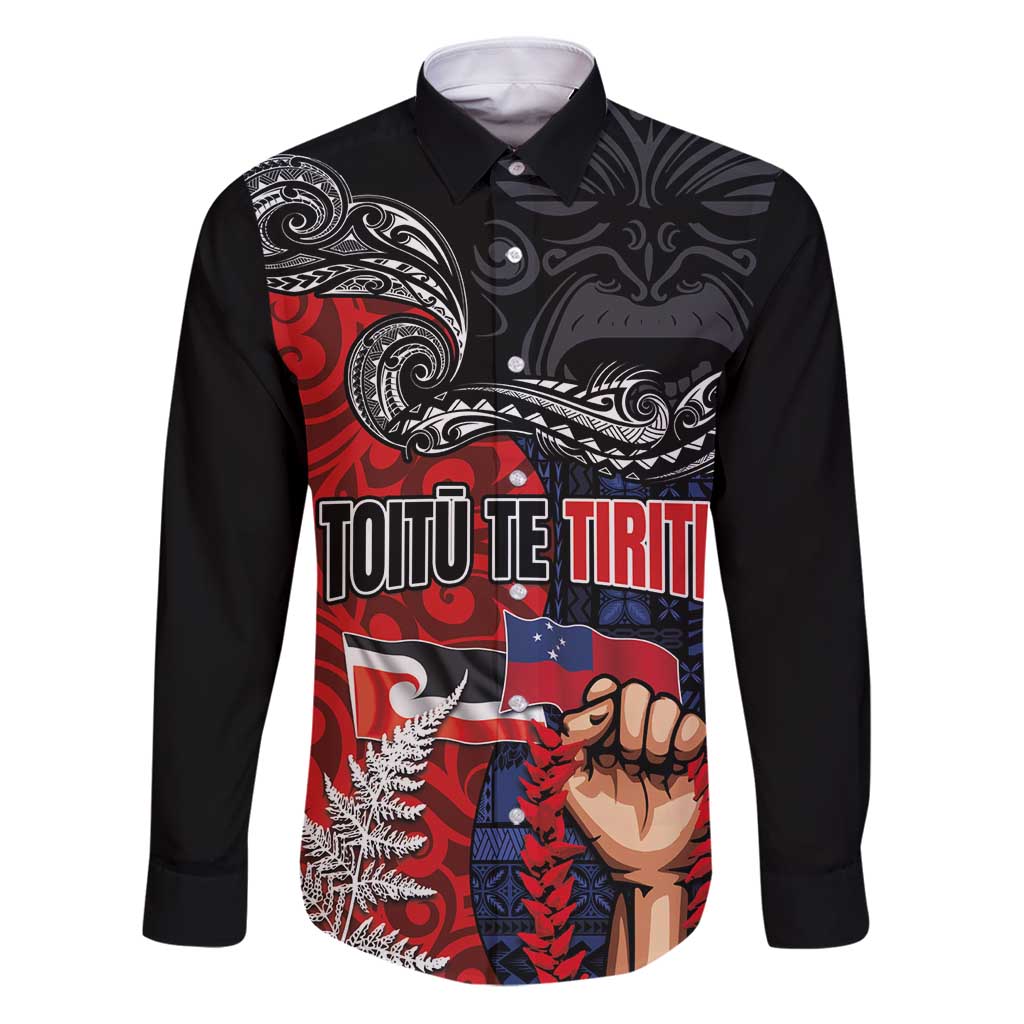 Aotearoa and Samoa Toitu Te Tiriti Family Matching Puletasi and Hawaiian Shirt Honour the Treaty - Te Tiriti Is Us