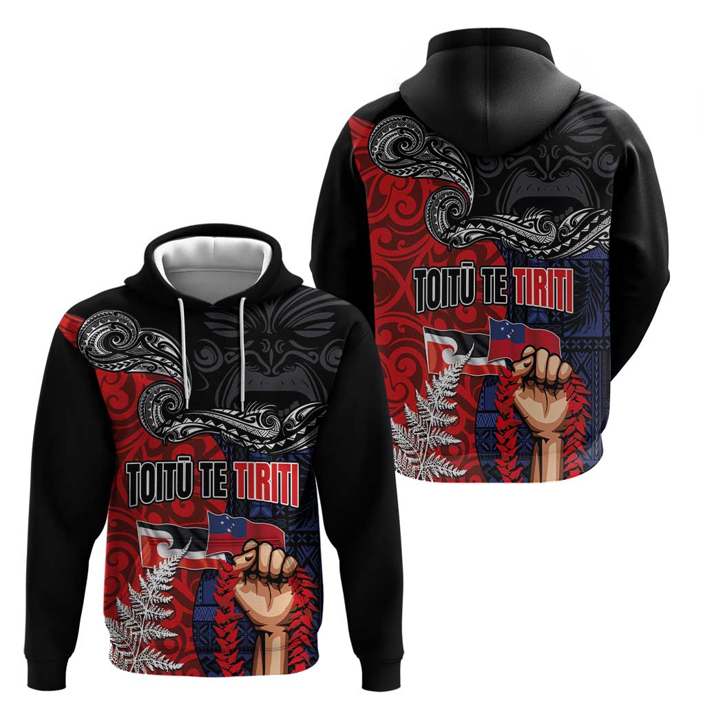 Aotearoa and Samoa Toitu Te Tiriti Hoodie Honour the Treaty - Te Tiriti Is Us