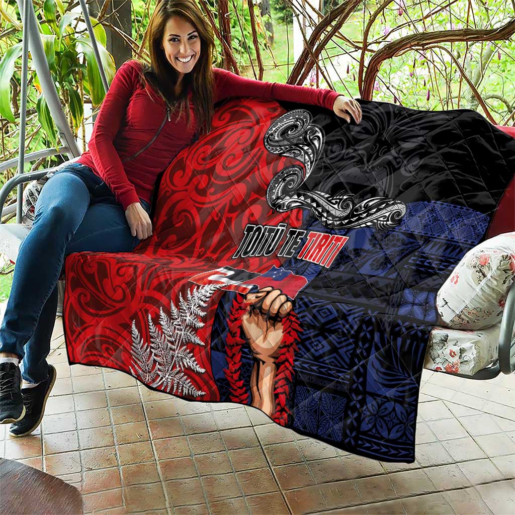 Aotearoa and Samoa Toitu Te Tiriti Quilt Honour the Treaty - Te Tiriti Is Us