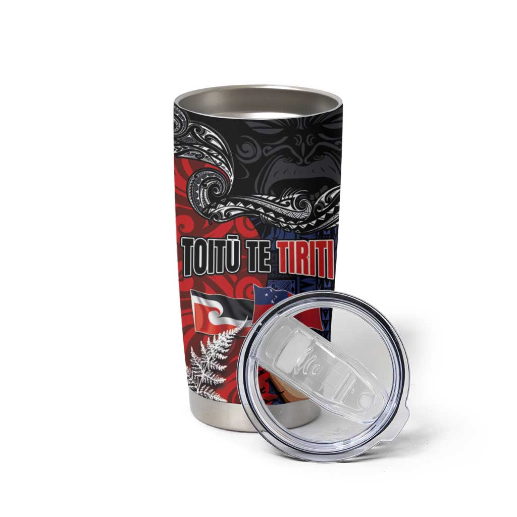 Aotearoa and Samoa Toitu Te Tiriti Tumbler Cup Honour the Treaty - Te Tiriti Is Us