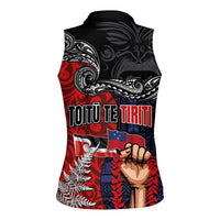 Aotearoa and Samoa Toitu Te Tiriti Women Sleeveless Polo Shirt Honour the Treaty - Te Tiriti Is Us LT03 - Polynesian Pride