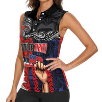 Aotearoa and Samoa Toitu Te Tiriti Women Sleeveless Polo Shirt Honour the Treaty - Te Tiriti Is Us LT03 - Polynesian Pride