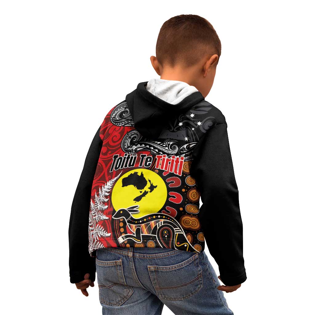 Aotearoa and Australia Toitu Te Tiriti Kid Hoodie Honour the Treaty - Te Tiriti Is Us