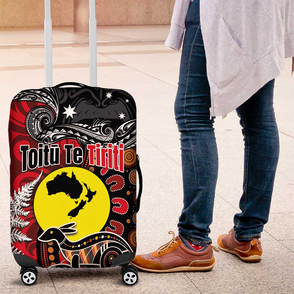 Aotearoa and Australia Toitu Te Tiriti Luggage Cover Honour the Treaty - Te Tiriti Is Us