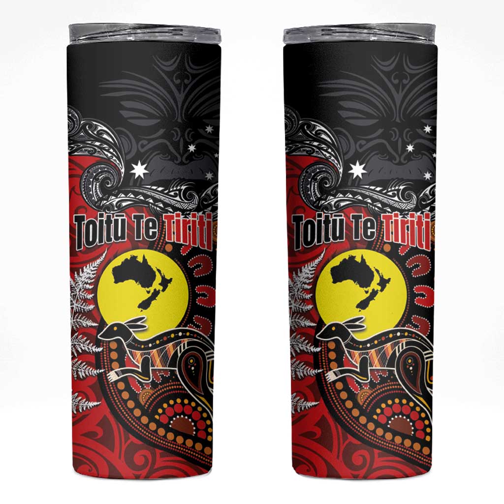 Aotearoa and Australia Toitu Te Tiriti Skinny Tumbler Honour the Treaty - Te Tiriti Is Us