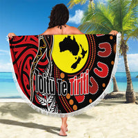 Aotearoa and Australia Toitu Te Tiriti Beach Blanket Honour the Treaty - Stand Together Stand Stronger