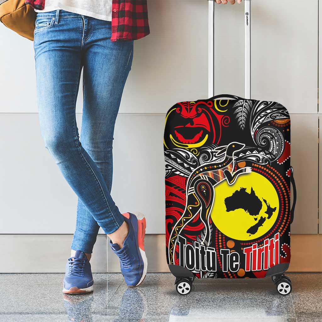 Aotearoa and Australia Toitu Te Tiriti Luggage Cover Honour the Treaty - Stand Together Stand Stronger