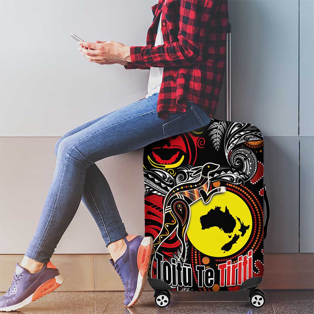 Aotearoa and Australia Toitu Te Tiriti Luggage Cover Honour the Treaty - Stand Together Stand Stronger