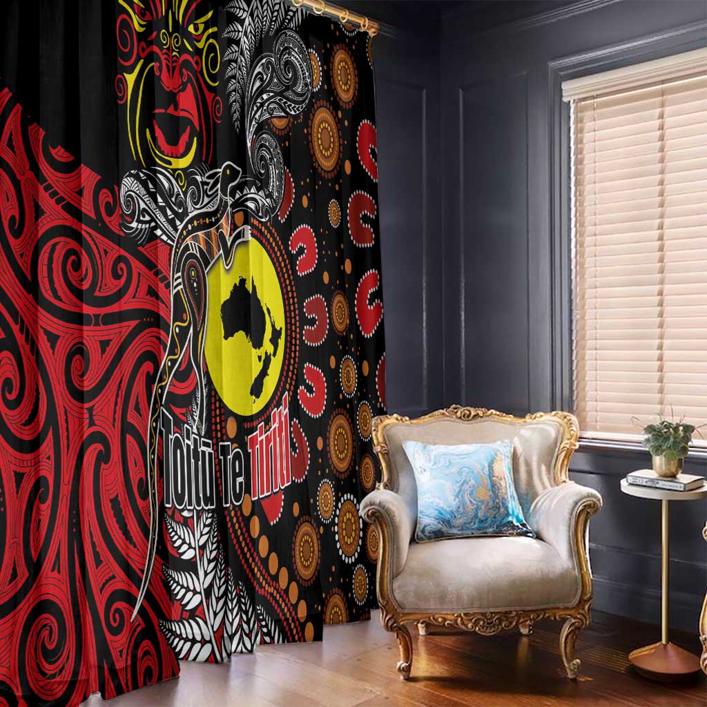 Aotearoa and Australia Toitu Te Tiriti Window Curtain Honour the Treaty - Stand Together Stand Stronger