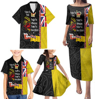 Aotearoa and Niue Toitu Te Tiriti Family Matching Puletasi and Hawaiian Shirt Honour the Treaty - Fight Together Stand Together