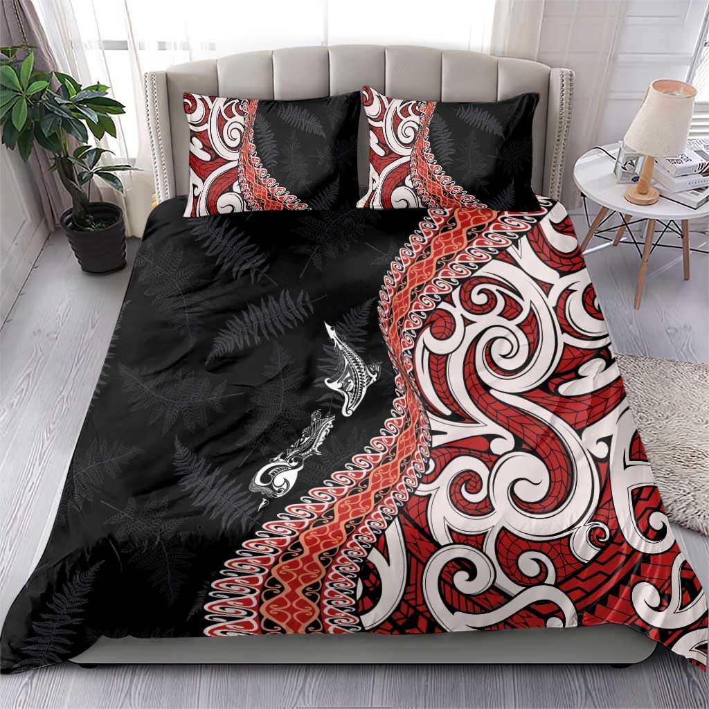 Aotearoa Maori Stylized Koru - Silver Ferns Bedding Set
