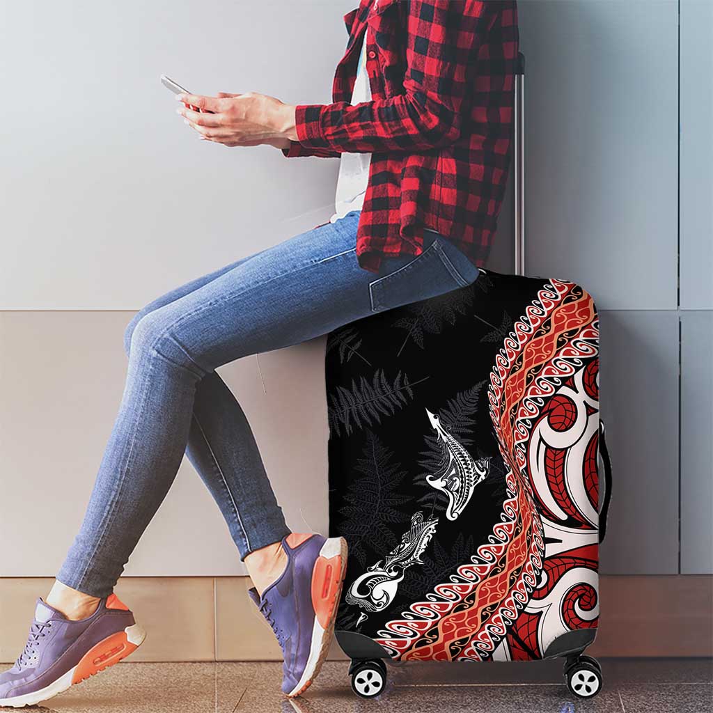 Aotearoa Maori Stylized Koru - Silver Ferns Luggage Cover