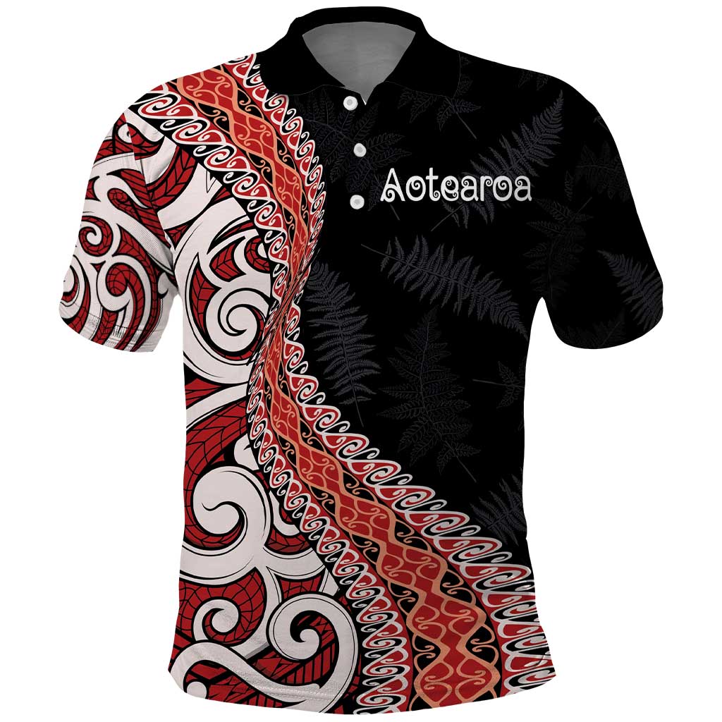 Aotearoa Maori Stylized Koru - Silver Ferns Polo Shirt