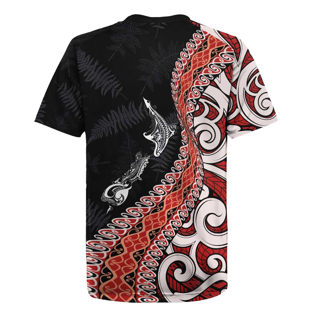 Aotearoa Maori Stylized Koru - Silver Ferns Rugby Jersey