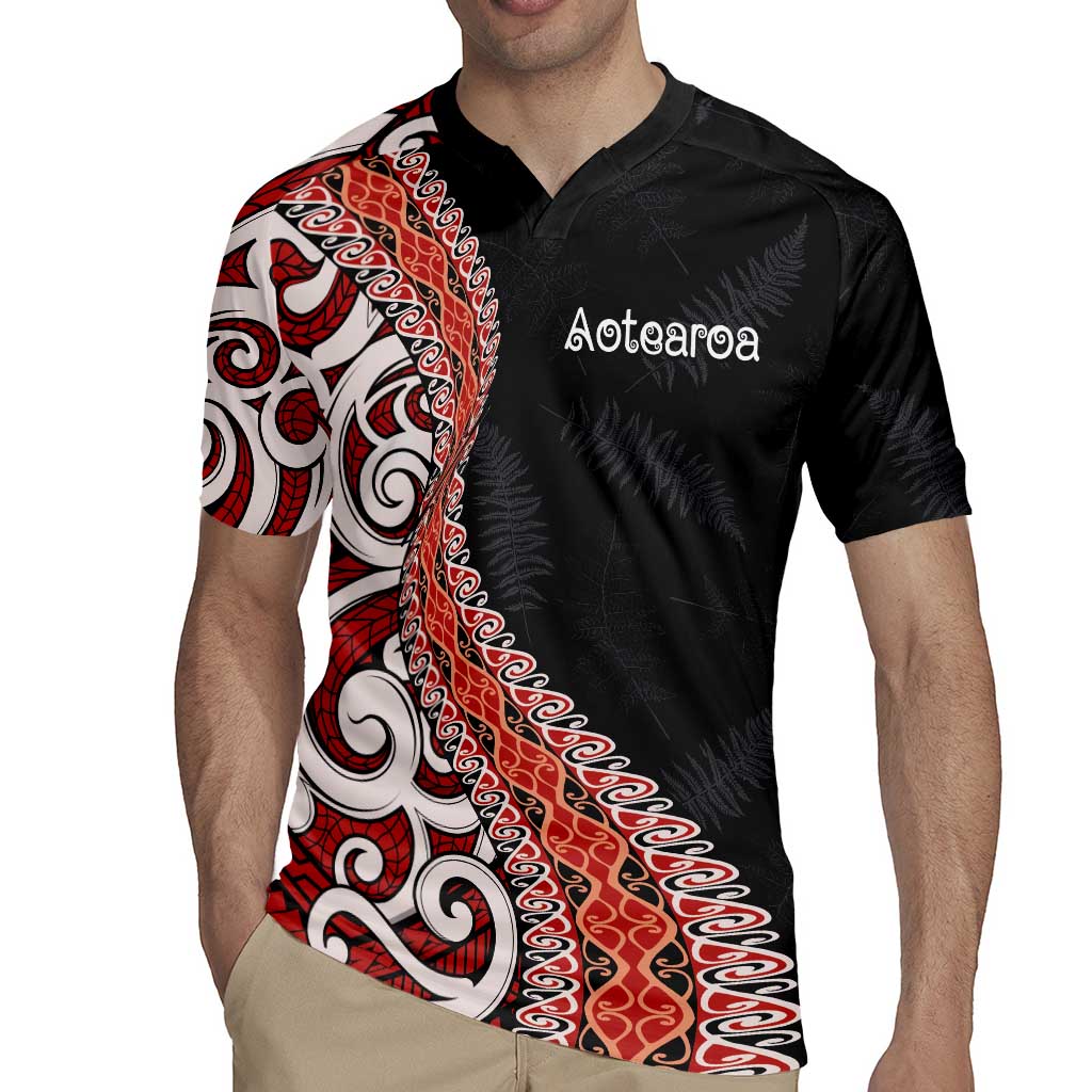 Aotearoa Maori Stylized Koru - Silver Ferns Rugby Jersey
