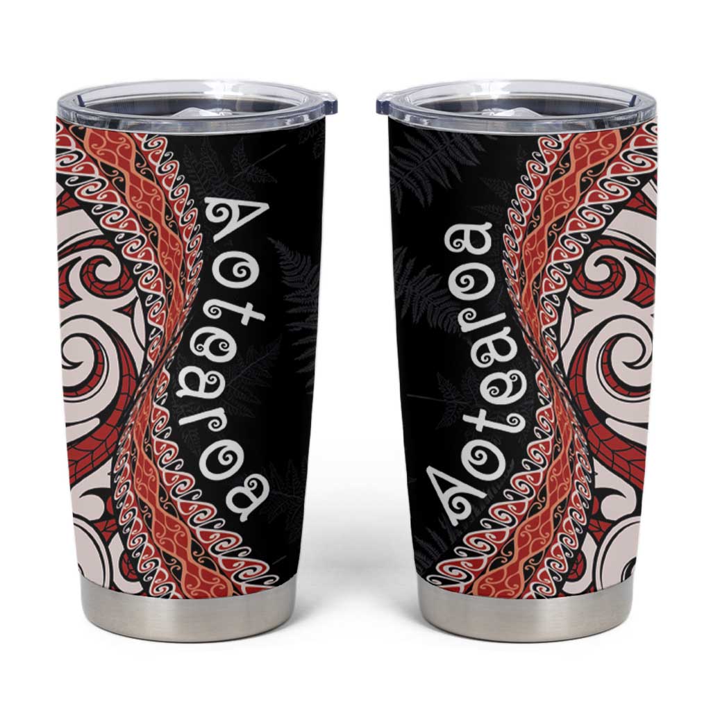 Aotearoa Maori Stylized Koru - Silver Ferns Tumbler Cup
