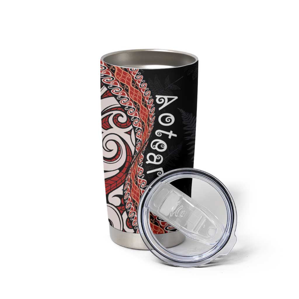 Aotearoa Maori Stylized Koru - Silver Ferns Tumbler Cup