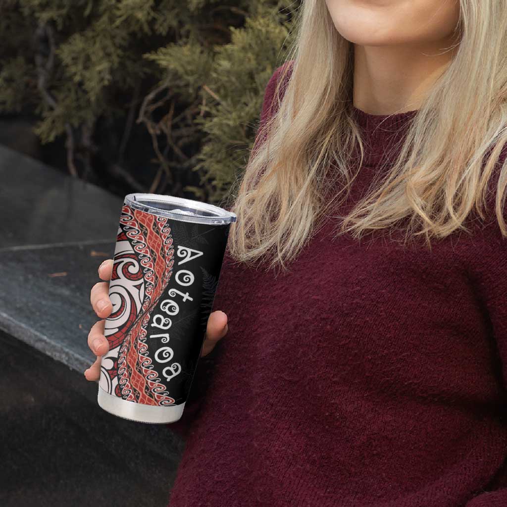 Aotearoa Maori Stylized Koru - Silver Ferns Tumbler Cup