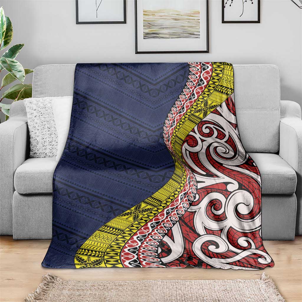 Aotearoa and Niue Blanket Hiapo Maori Stylized Koru