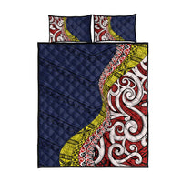 Aotearoa and Niue Quilt Bed Set Hiapo Maori Stylized Koru