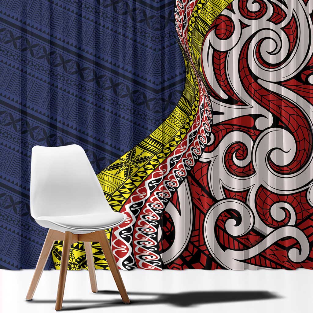 Aotearoa and Niue Window Curtain Hiapo Maori Stylized Koru
