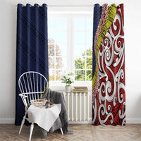 Aotearoa and Niue Window Curtain Hiapo Maori Stylized Koru