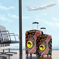 Aotearoa and Australia Luggage Cover Maori Koru Ferns With Aboriginal Kangaroo