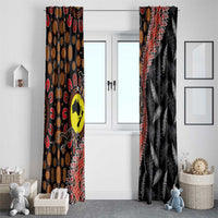 Aotearoa and Australia Window Curtain Maori Koru Ferns With Aboriginal Kangaroo