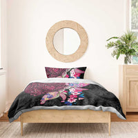 Hawaiian Couple Turtles Honi Bedding Set Polynesian Art Motifs and Hibiscus Black Red Color LT03 - Polynesian Pride