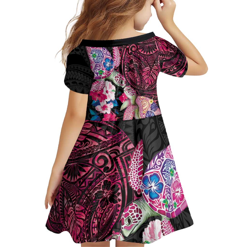 Hawaiian Couple Turtles Honi Family Matching Summer Maxi Dress and Hawaiian Shirt Polynesian Art Motifs and Hibiscus Black Red Color LT03 - Polynesian Pride