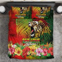 Hawaiian Reggae Bedding Set Jawaiian One Love-Tribal Tatoos and Rastafari Lion LT03 Multicolor - Polynesian Pride