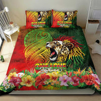 Hawaiian Reggae Bedding Set Jawaiian One Love-Tribal Tatoos and Rastafari Lion LT03 - Polynesian Pride