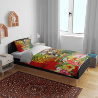 Hawaiian Reggae Bedding Set Jawaiian One Love-Tribal Tatoos and Rastafari Lion LT03 - Polynesian Pride