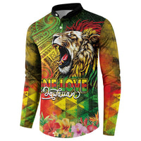 Hawaiian Reggae Button Sweatshirt Jawaiian One Love-Tribal Tatoos and Rastafari Lion LT03 - Polynesian Pride