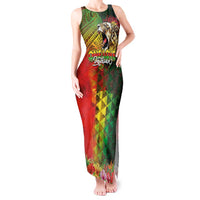 Hawaiian Reggae Tank Maxi Dress Jawaiian One Love-Tribal Tatoos and Rastafari Lion LT03 Women Multicolor - Polynesian Pride