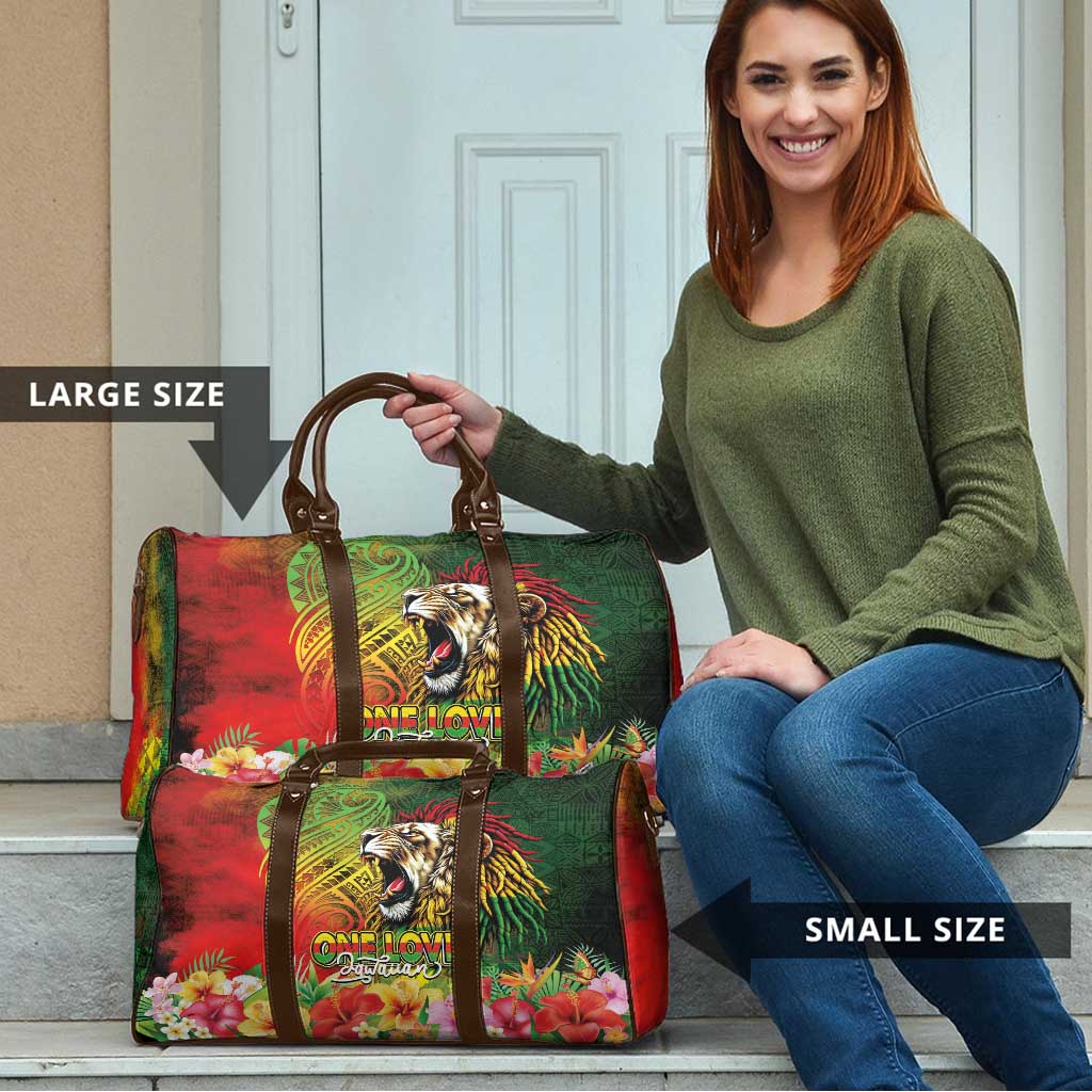 Hawaiian Reggae Travel Bag Jawaiian One Love-Tribal Tatoos and Rastafari Lion - Polynesian Pride