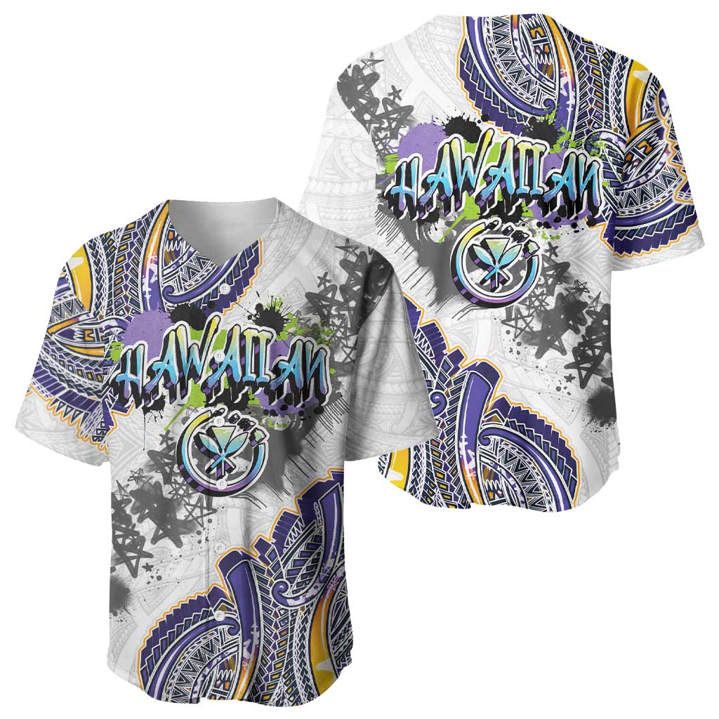 Traditional Art Hawaiian Kakau Tattoos Baseball Jersey Graffiti Style - Polynesian Pride