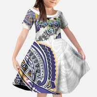 Traditional Art Hawaiian Kakau Tattoos Family Matching Long Sleeve Bodycon Dress and Hawaiian Shirt Graffiti Style - Polynesian Pride
