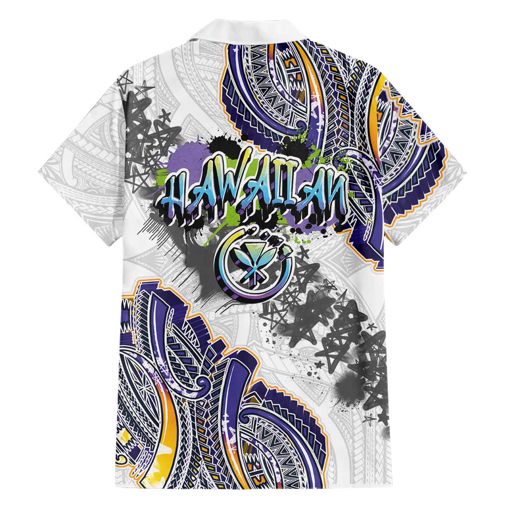 Traditional Art Hawaiian Kakau Tattoos Family Matching Off Shoulder Maxi Dress and Hawaiian Shirt Graffiti Style - Polynesian Pride