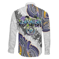 Traditional Art Hawaiian Kakau Tattoos Family Matching Off Shoulder Maxi Dress and Hawaiian Shirt Graffiti Style - Polynesian Pride